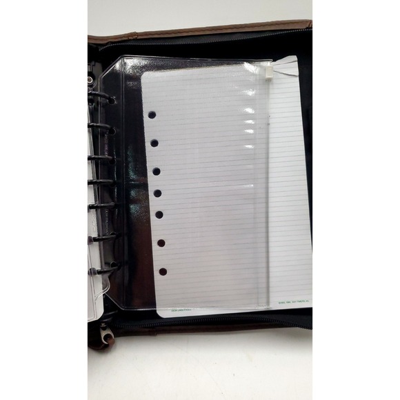 Vintage Day-Timer Organizer Planner Brown Zip Around 7 Rings 10.5x8" - Picture 9 of 13